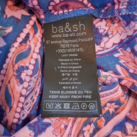 BA&SH falba Maxi Dress Purple and Blue Size 10 - Picture 13 of 15